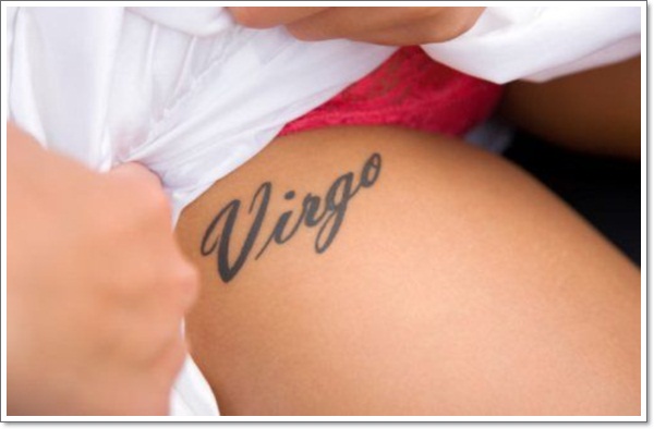 Virgo Zodiac Tattoo On Girl Side Rib