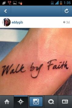 Walk By Faith - Simple Christian Tattoo Design