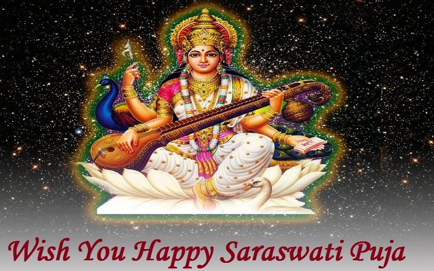 Wish You Happy Saraswati Puja Photo