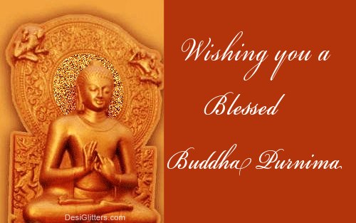 Wishing You A Blessed Buddha Purnima Glitter