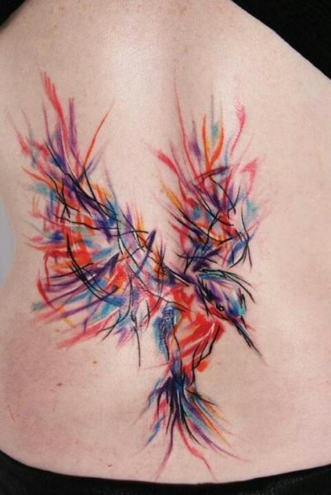 Abstract Hummingbird Tattoo Design