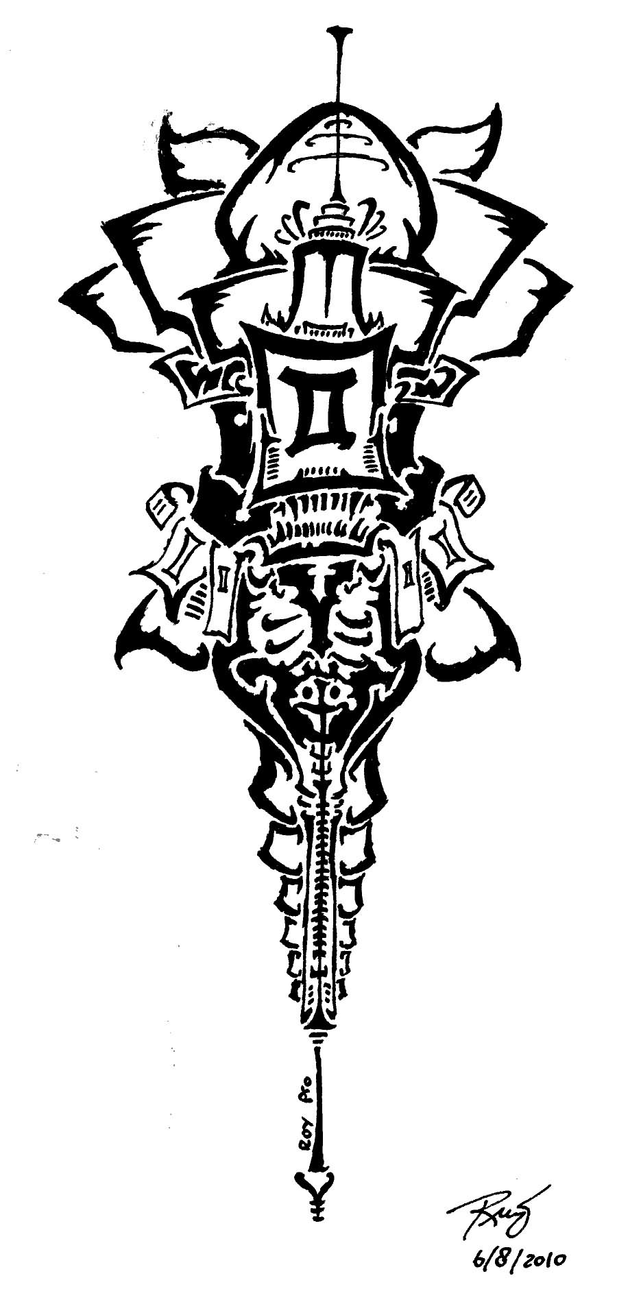 Amazing Tribal Gemini Tattoos Design