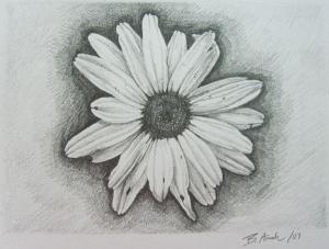 Awesome Black And White Daisy Tattoo Design