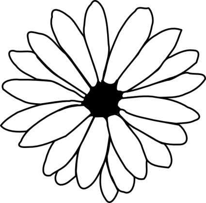 Best Black Outline Daisy Flower Tattoo Stencil