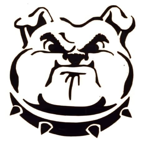 Black Bulldog Face Tattoo Stencil