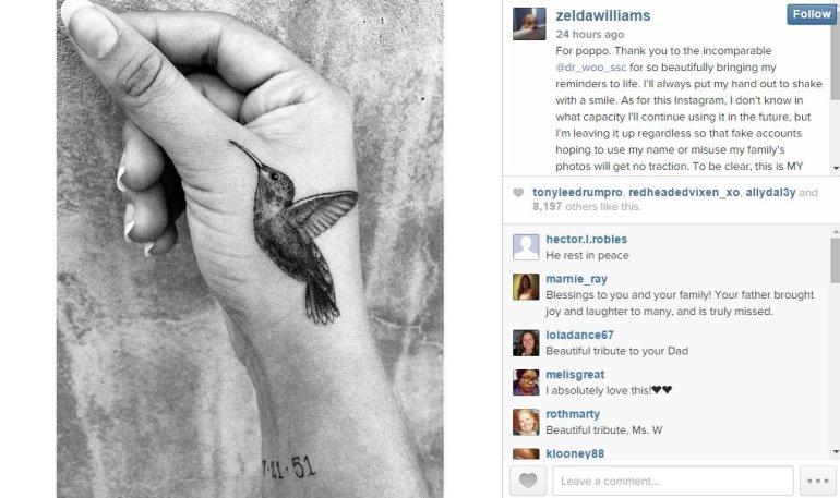 Black Ink Flying Hummingbird Tattoo On Hand