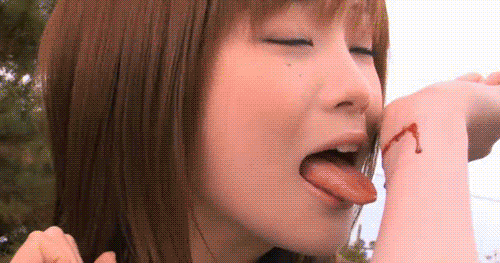 Blood Lick Becomes Tastier Funny Girl Gif