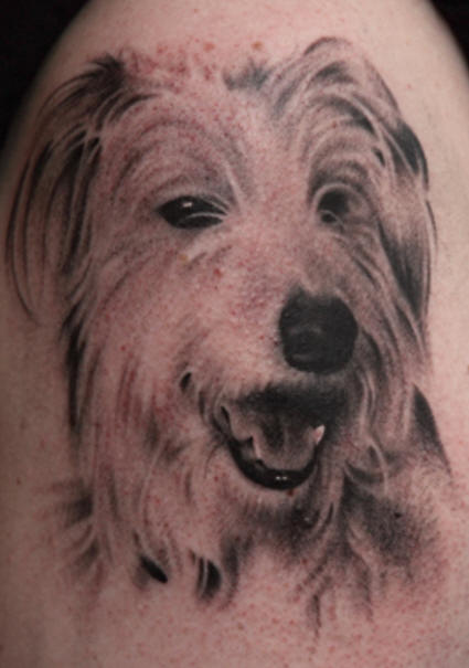 Classic Dog Face Tattoo Design