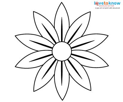 Cool Black Outline Daisy Flower Tattoo Stencil