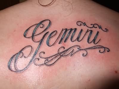 Cool Gemini Tattoo On Upper Back