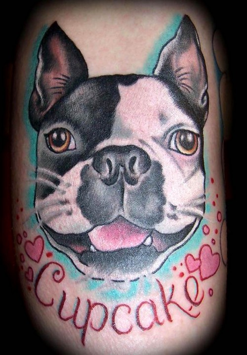 Cupcake - French Bulldog Face Tattoo Design