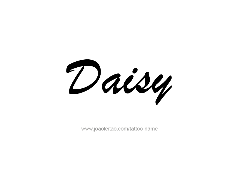 Daisy Lettering Tattoo Stencil