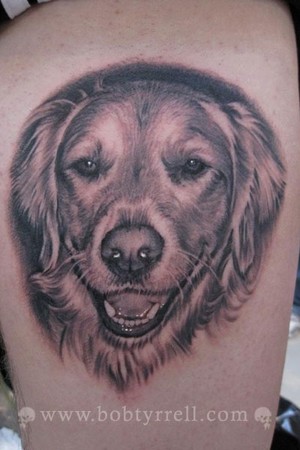 Dog Portrait Tattoo Design