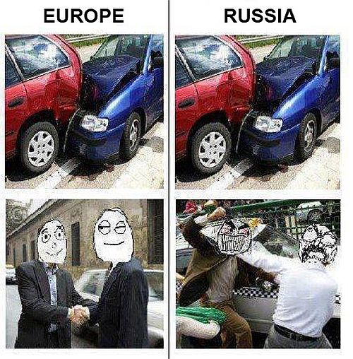Europe Vs Russia Car Crash Funny Picture For Whatsapp
