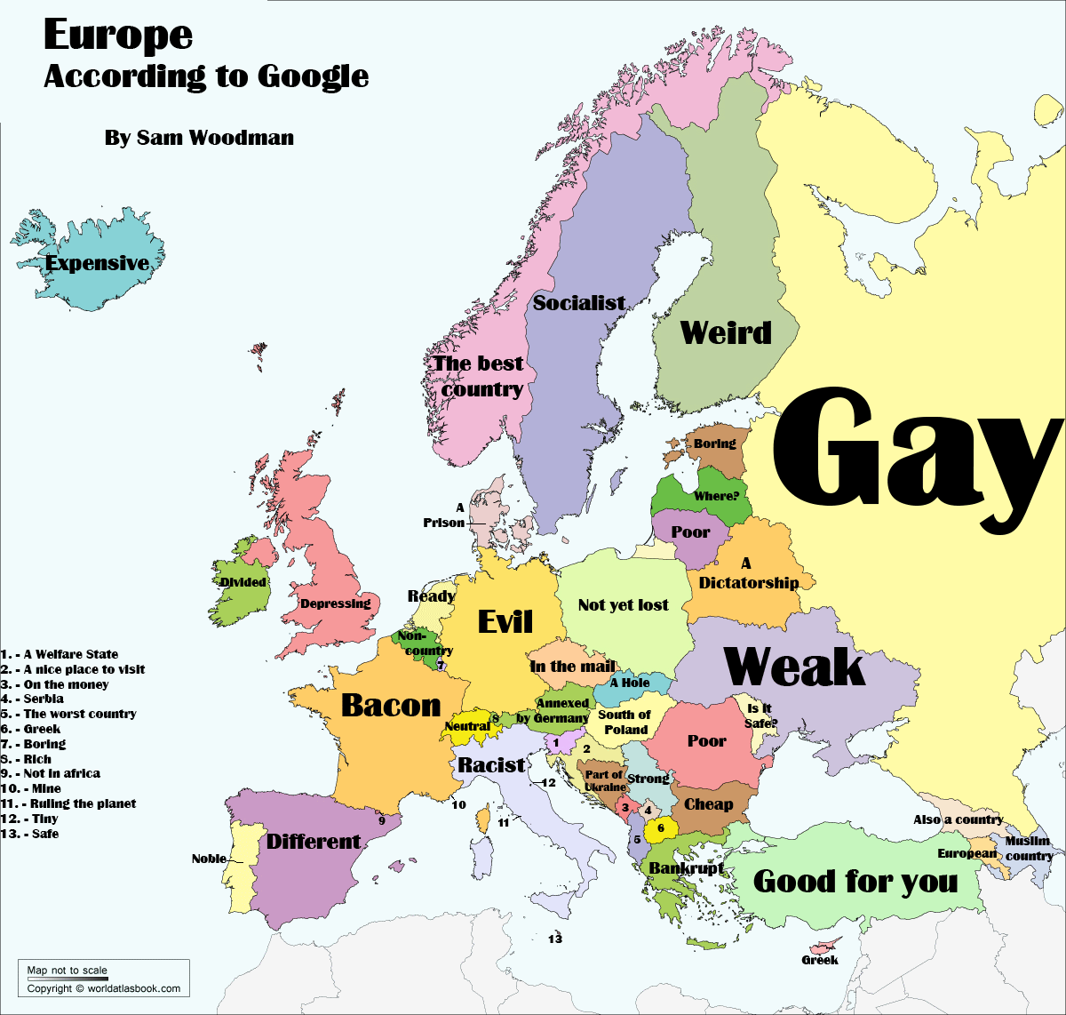 Funny Europe According To Google Map Image