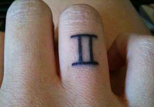 Gemini Tattoo On Finger For Guys