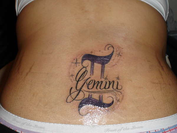 Gemini Tattoo On Girl Lower Back
