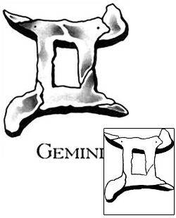 Gemini Zodiac Sign Tattoo Design