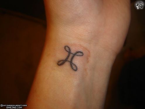 Gemini Zodiac Symbol Tattoo On Left Wrist