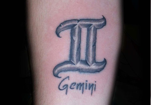 Grey Ink Gemini Tattoo Ideas