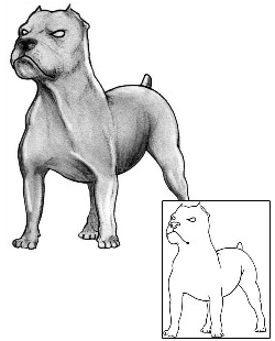 Grey Ink Pitbull Dog Tattoo Design
