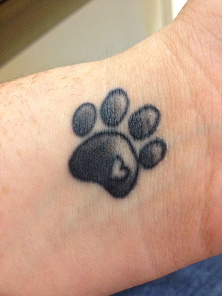 Heart In Dog Paw Print Tattoo Design For Wrist
