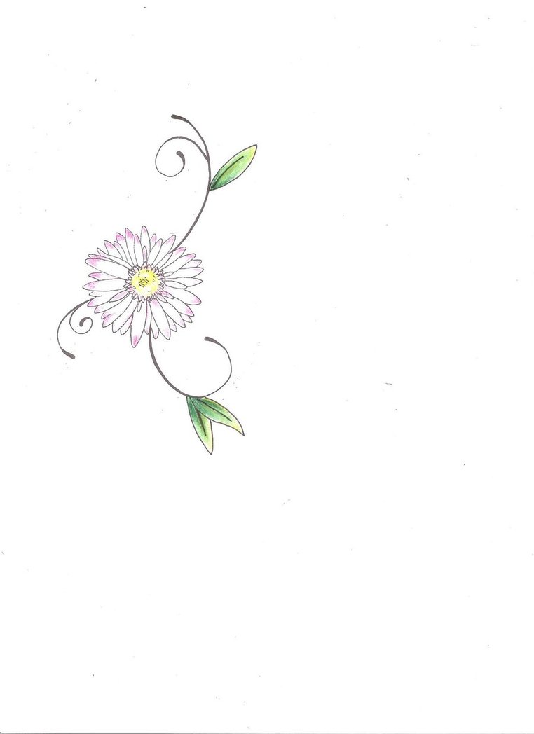 Inspiring Daisy Flower Tattoo Design