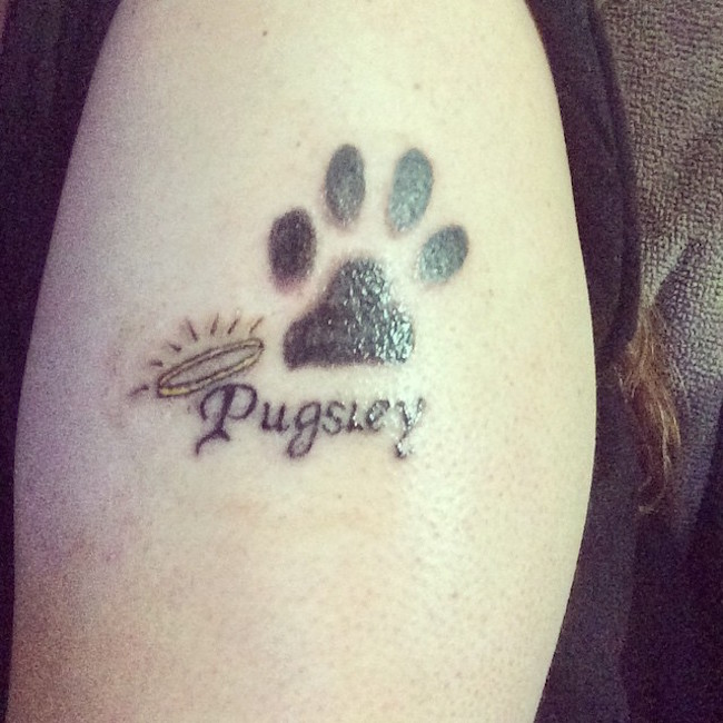 Pugsley - Dog Paw Print Tattoo Design For Half Sleeve