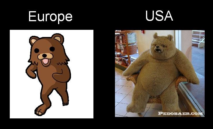 Teddy Bear Funny Difference Between Europe And Usa Image