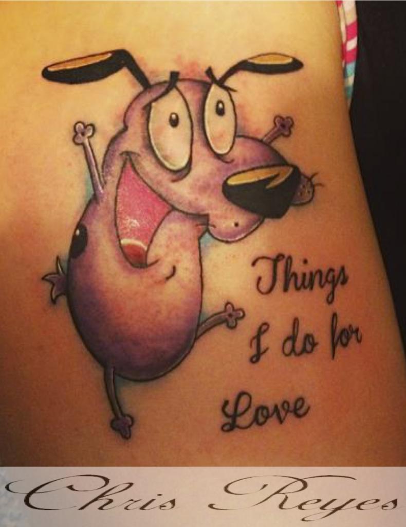 Things I Do For Love - Courage The Cowardly Dog Tattoo Design