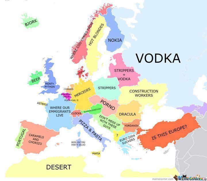 Vodka Funny Europe Map Image