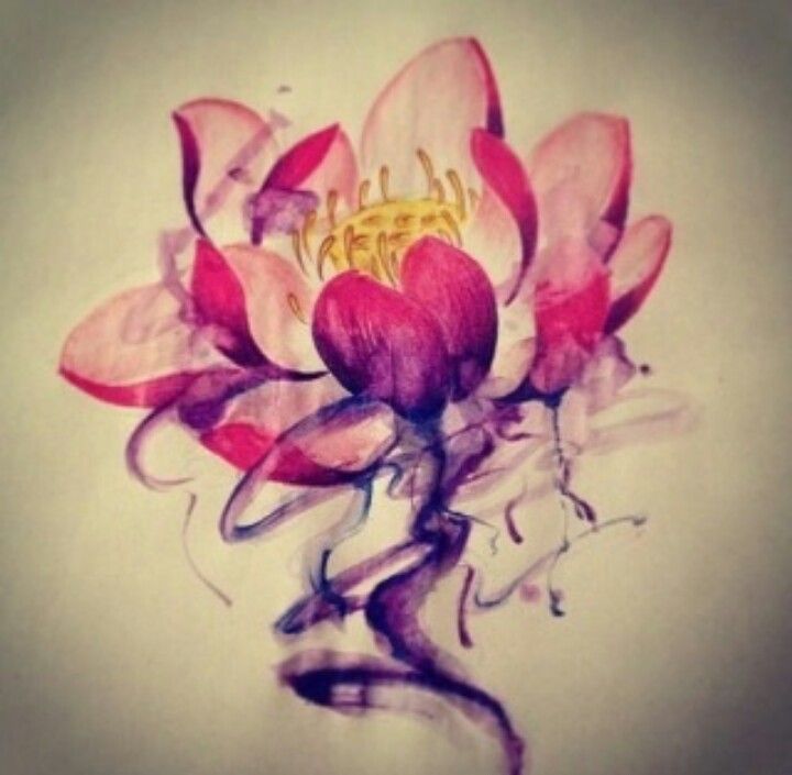 Watercolor 3D Daisy Flower Tattoo Design