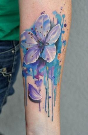 Watercolor 3D Daisy Tattoo On Forearm