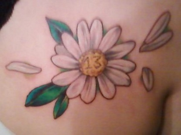 Wonderful Daisy Flower Tattoo Design