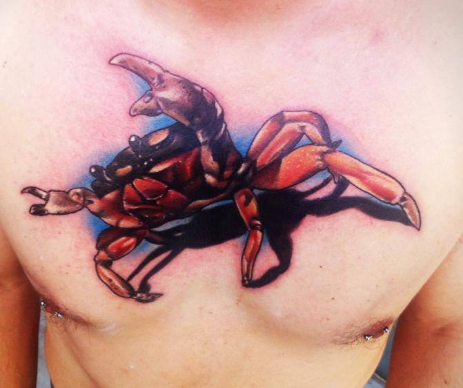 10+ Famous Crab Chest Tattoos