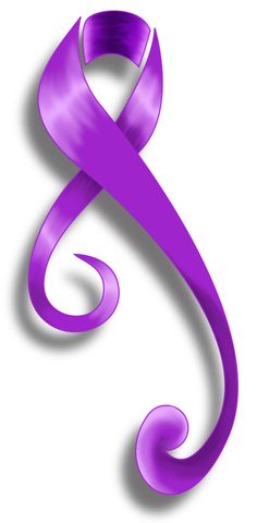 3D Purple Ribbon Tattoo Design