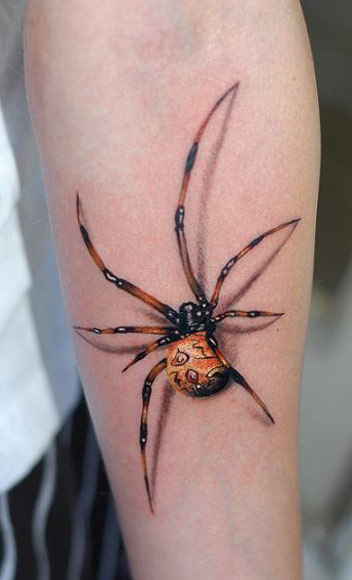 3D Spider Insect  Tattoo On Forearm