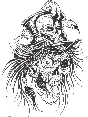 Amazing Death Skull Tattoo Design