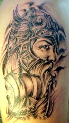 Amazing Grey Viking Tattoo