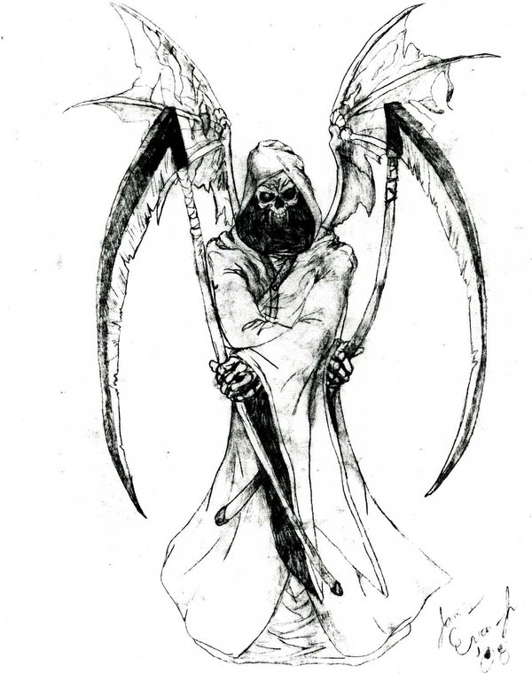 Attractive Death Grim Reaper Tattoo Design By James Evans Jr