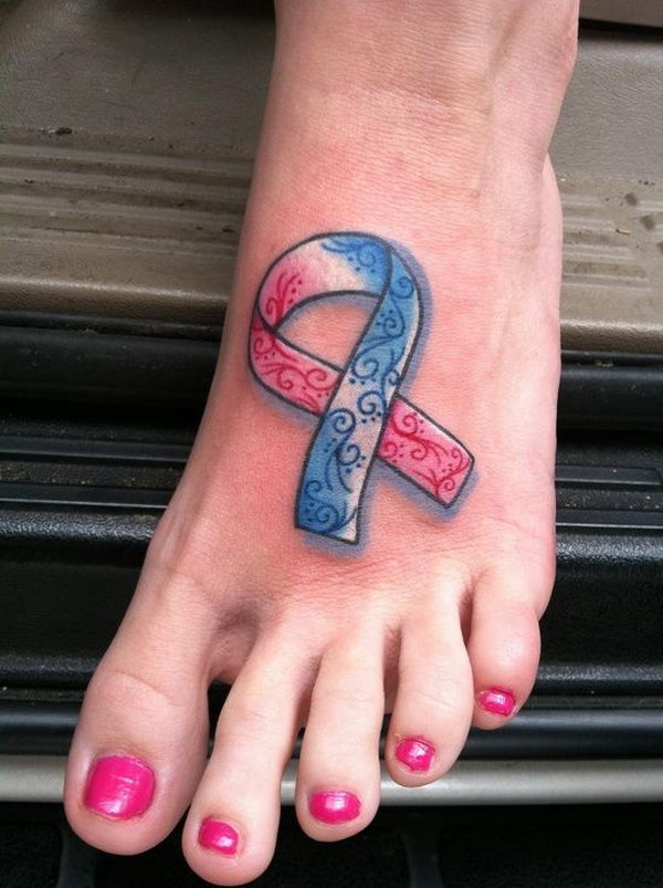 6+ Ribbon Tattoos On Foot