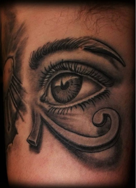Black And Grey Eye Tattoo Design