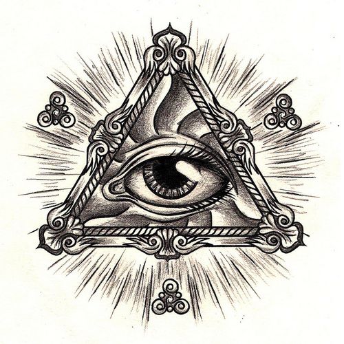 Black Ink Illuminati Eye Tattoo Design