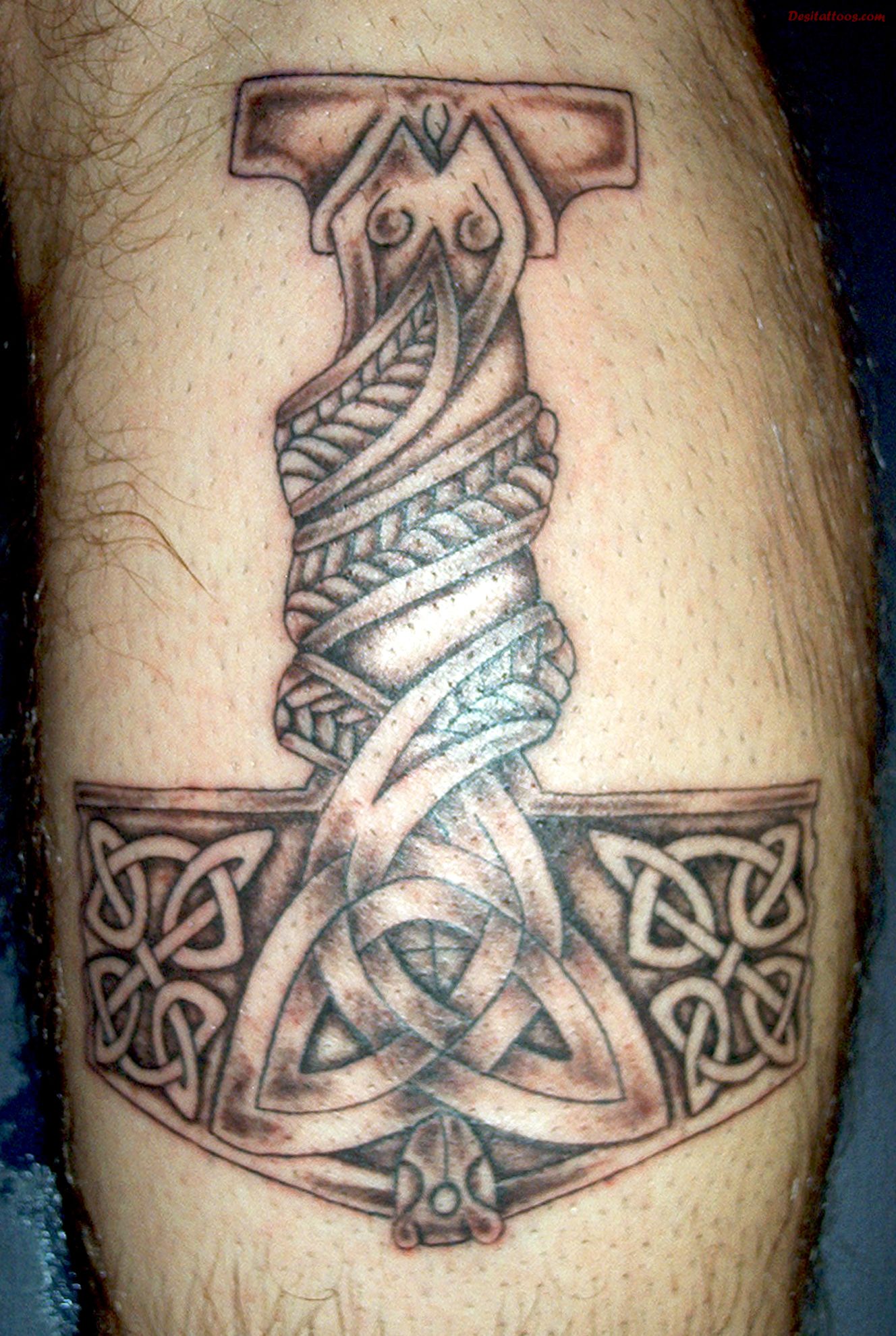 Celtic Viking Anchor Tattoo On Half Sleeve