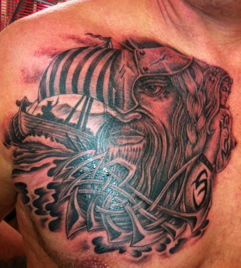 Celtic Viking Tattoo On Chest For Men