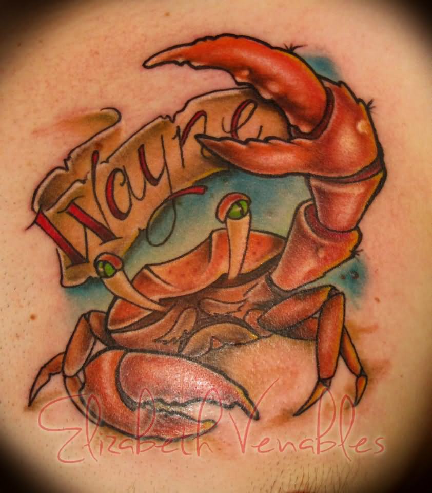 Crab With Wayne Banner Tattoo by Elizabeth Venables Liz Venom