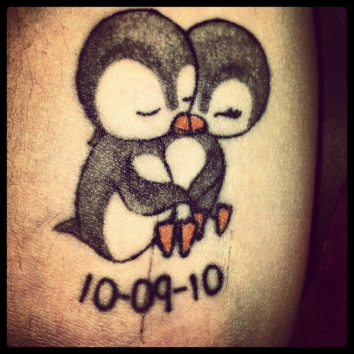 Cute Memorial Penguin Tattoos