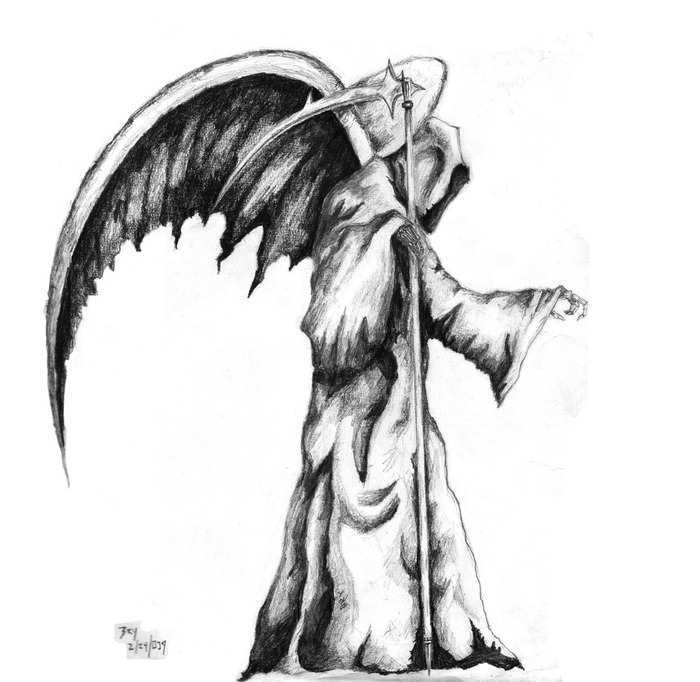 Death Grim Reaper With Wings Tattoo Design By Bry