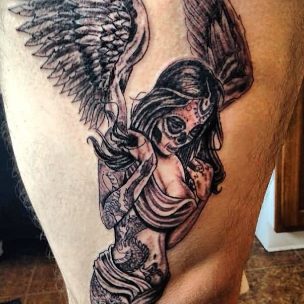 Dia De Los Muertos Angel Tattoo Design