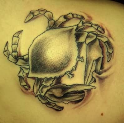 Grey Ink Crab Tattoo Idea